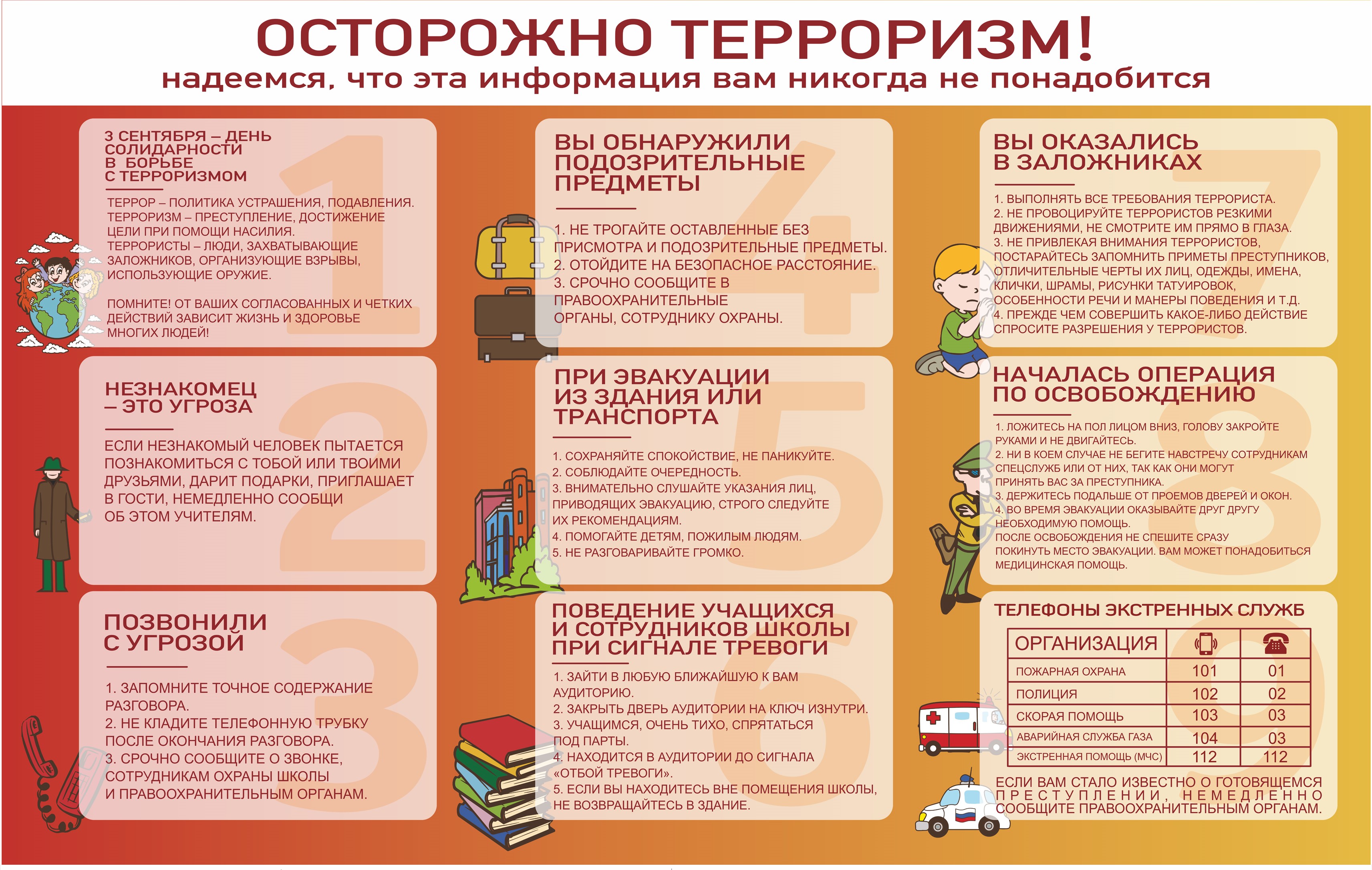Инфографика: Действия при террористической опасности
